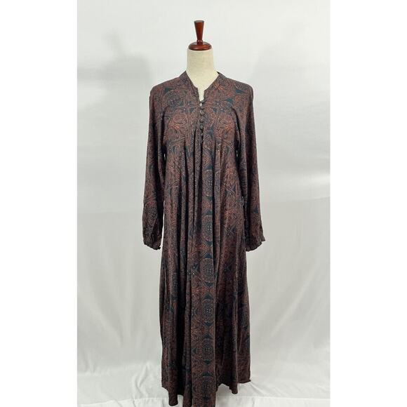 NATALIE MARTIN Sz XS Fiore Dress Rayon Moroccan Tile Navy Clay - Picture 8 of 9